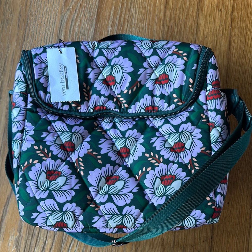 NWT Vera Bradley Floral Quilted Insulated Lunch Bag - Lotus Sea Moss